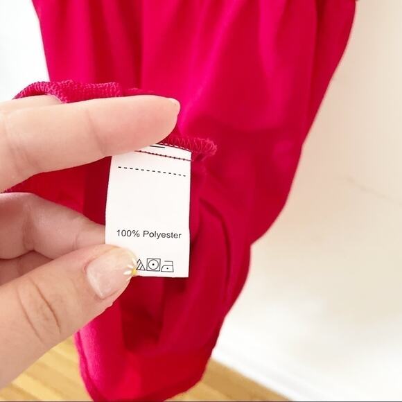 SHEIN Women's Red Off The Shoulder Ruffle Sleeve Sheath Dress Size 6 - Picture 6 of 6